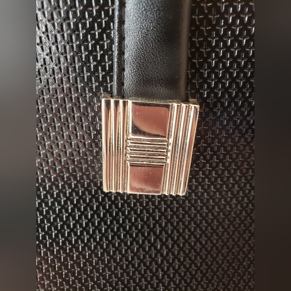 Classic Black Leather Long Strap Shoulder Bag with Silver Accents - Picture 3 of 12